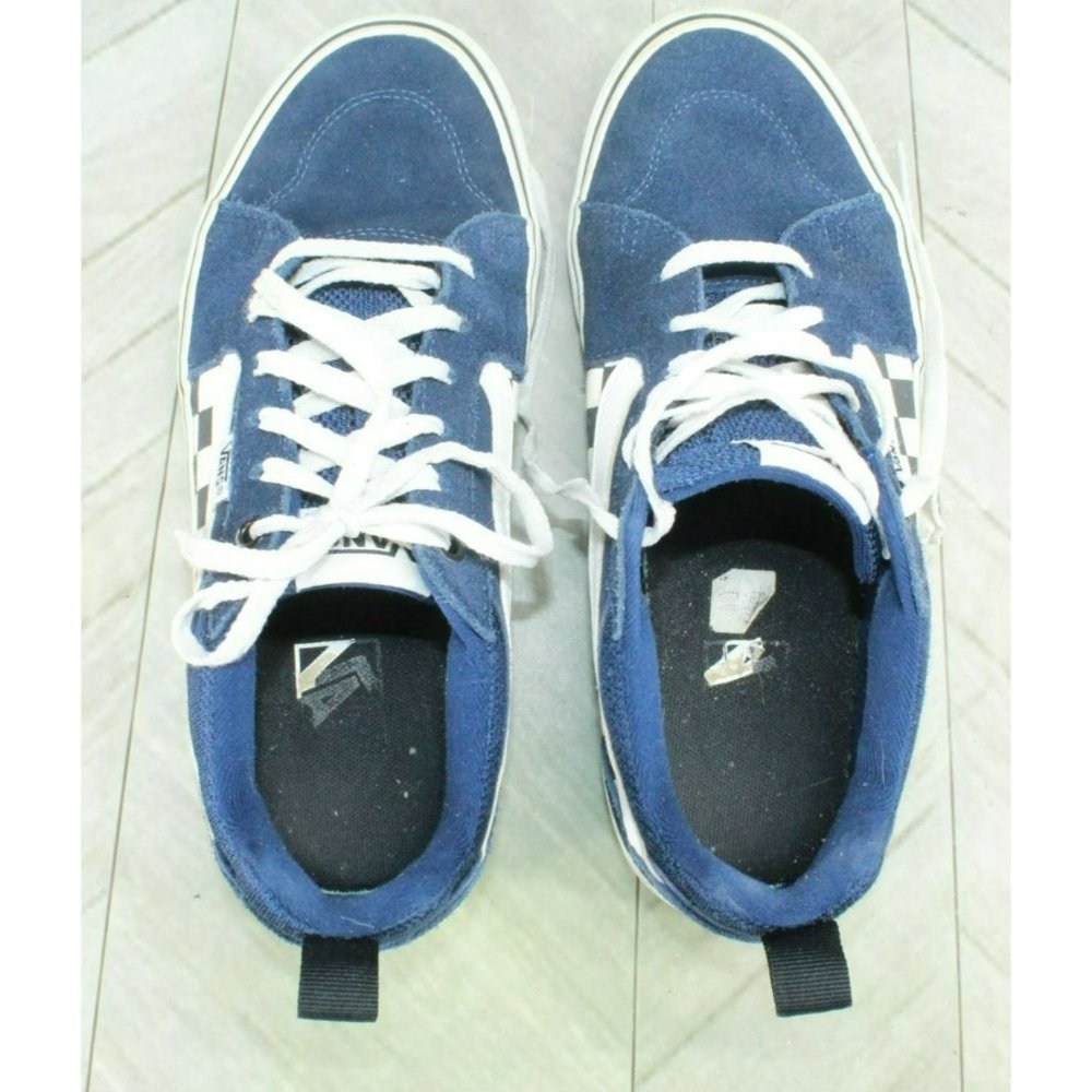 Vans Of The Wall Blue Suede Lace Up Checkerboard Skate Sneakers Shoes Size 8 - Picture 7 of 9